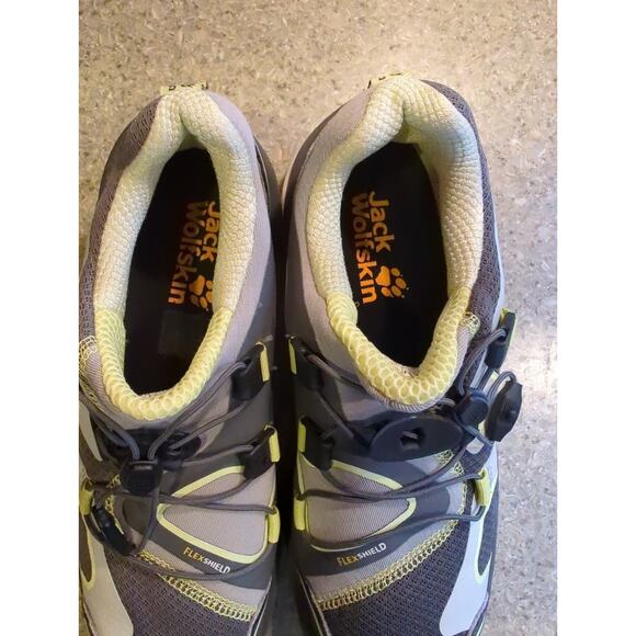 Jack Wolfskin Gray & Yellow Flex Shield V-Track Hiking Shoes Women's Size 6 - Picture 6 of 8